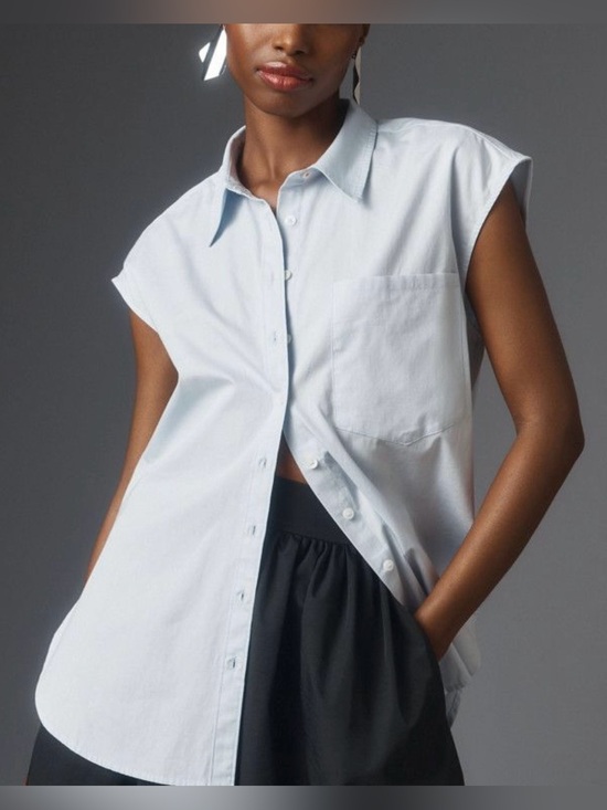 Anthropologie Tops - Anthropologie The Bennet Buttondown Shirt: Muscle Tank Edition